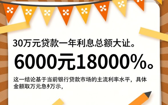 从银行贷款30万元一年利息是多少,利息怎么算出来的 从银行贷款30万元一年利息是多少