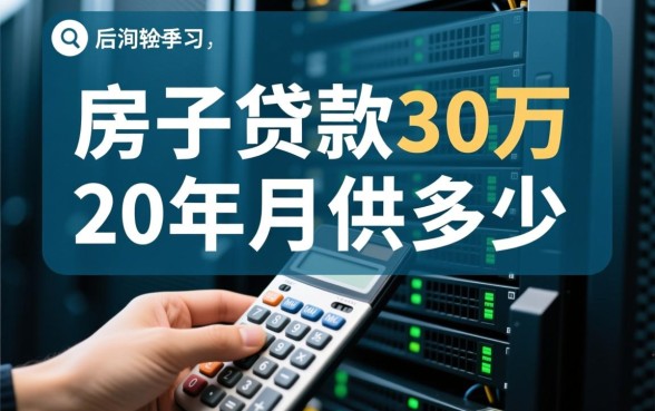 房子贷款30万20年月供多少,房贷利息一共多少 房子贷款30万20年月供多少