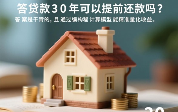 买房贷款30年可以提前还款吗,提前还款划算吗 买房贷款30年可以提前还款吗