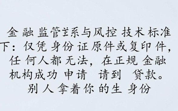 别人拿着你的身份证可以贷款吗