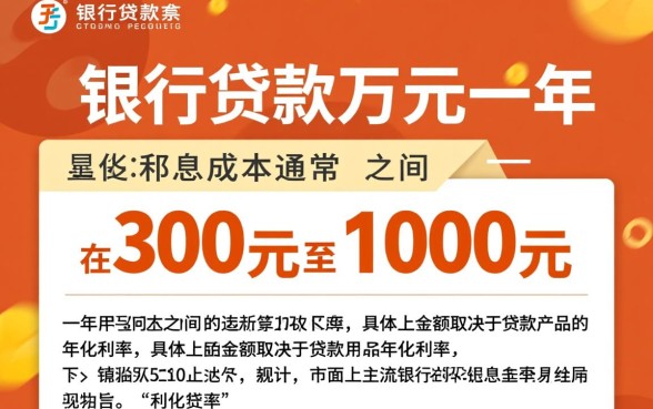 银行贷款1万元一年多少利息,利息计算公式是多少? 银行贷款1万元一年多少利息