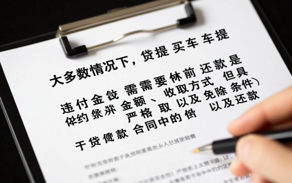 贷款买车提前还款有违约金吗,车贷提前还款违约金怎么算? 贷款买车提前还款有违约金吗