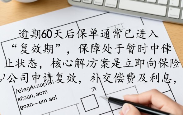 保险逾期60天后怎么处理,保单失效还能补救吗? 保险逾期60天后怎么处理