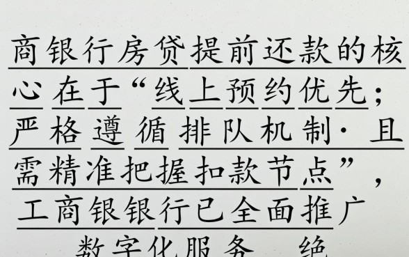 工商银行房贷提前还款怎么办理,手机银行怎么操作? 工商银行房贷提前还款怎么办理
