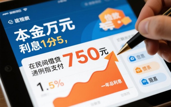 借钱5万利息1分5怎么算