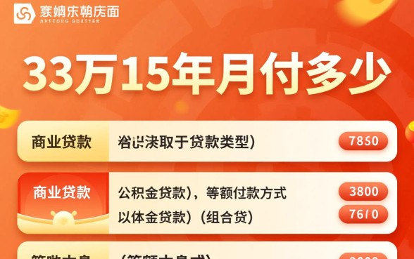 贷款33万15年月供多少