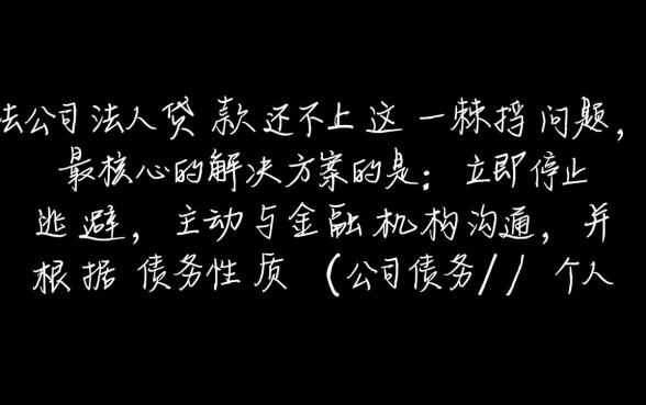 公司法人贷款还不上怎么办
