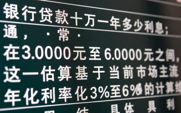 银行贷款十万一年多少利息