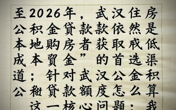 武汉公积金贷款额度怎么算